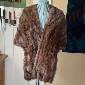 High Vintage Mink Fur Wrap Capelette Cape Stole Shawl 40’s 50’s 60’s